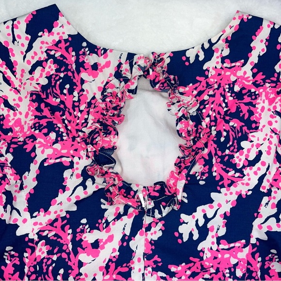 Lilly Pulitzer FIESTA STRETCH DRESS Nauti Navy Pink Beyond The Sea Shift Size 2 - Picture 12 of 12